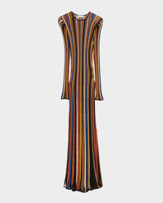 Albie Stripe Knit Long-Sleeve Dress